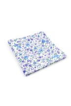 Blue & lilac floral cotton pocket square 