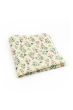 Cream & Green floral cotton pocket square 