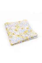 Blue & Yellow floral cotton pocket square 