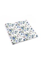 Blue & Ivory floral flower cotton pocket square 
