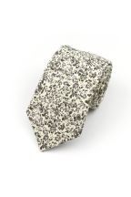 Green & cream floral cotton tie 