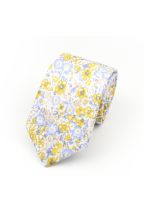 Blue & Yellow floral cotton tie 