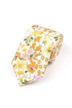 Peach floral flower cotton tie 