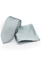 Dusty blue classic mens tie & pocket square set 