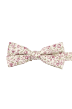 Children's Blush Pink floral flower cotton bowtie 