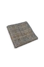 Mens Wool Grey Striped Tweed Pocket Square 