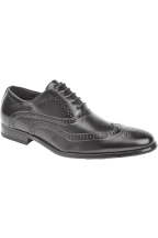 Goor Black leather oxford brogue shoe 