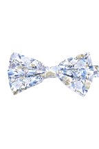 Blue floral flower cotton classic mens bow tie 