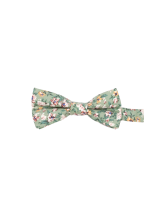 Children's Sage green floral cotton bowtie 