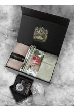 Mens Luxury Paisley Pastel Green Floral Tie Gift Box Set 