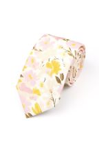 Yellow & Pink floral flower cotton tie 
