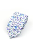 Blue & Lilac floral cotton tie 