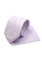 Paisley Pastel Lilac satin classic mens tie & pocket square set 