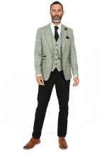 Cavani Caridi Sage Check suit with contrast navy trousers 