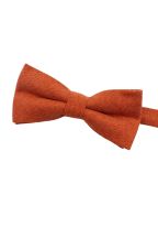 Mens Tweed Burnt Orange Rust Woven Bow Tie 