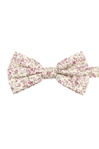Blush Pink floral flower cotton bowtie 