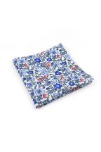 Blue floral cotton pocket square 