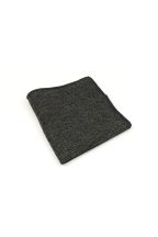 Mens Wool Tweed Grey Herringbone Pocket Square 