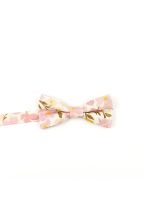 Children's Yellow & Pink floral flower cotton mens bow tie 