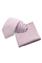 Mens Tweed Pastel lilac Woven Tie & Pocket square set 