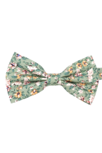 Sage green floral cotton bowtie 