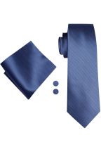 Petrol Blue silk tie, pocket square & cufflink set 