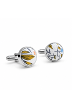 Yellow Floral Cufflinks 