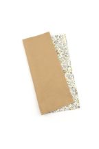 Two Tone Pastel Tan floral cotton Pocket square 