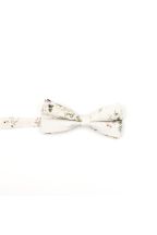 Children's Ivory & Green floral flower cotton mens bow tie 