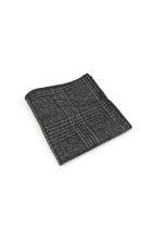 Mens Wool Tweed Grey Check Pocket Square 