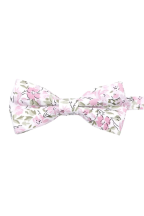 Soft Pink floral flower cotton mens bow tie 