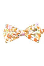 Peach floral flower cotton bowtie 