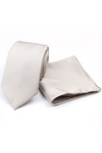 Stone satin classic mens tie & pocket square set 