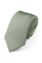 Olive green satin classic mens tie 