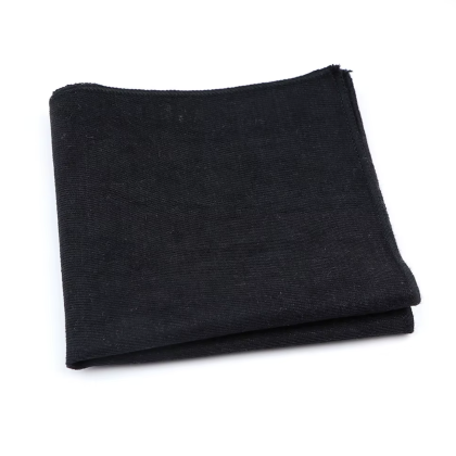 Mens Tweed Black Woven Pocket Square 