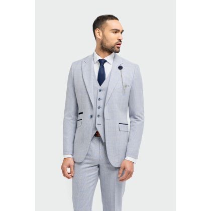 Cavani Caridi Sky Blue Check Jacket
