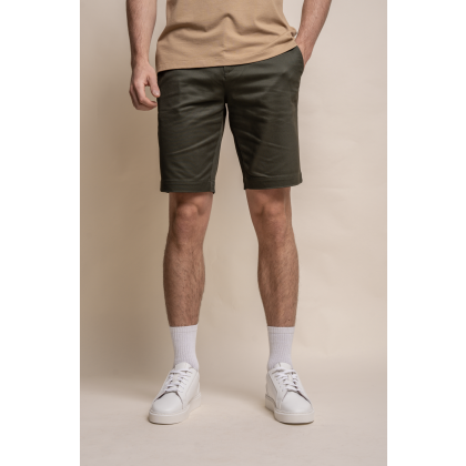 Cavani Dakota Olive Chino Shorts 