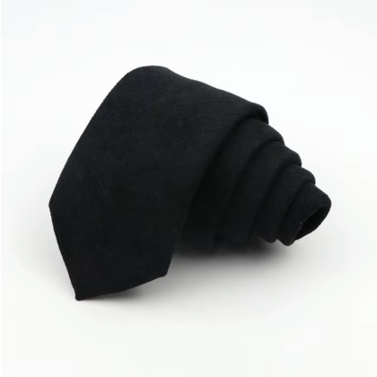 Mens Tweed Black Woven Tie 