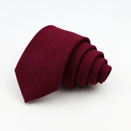 Mens Tweed Wine Woven Tie