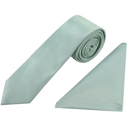 Plain duck egg classic mens tie & pocket square set 