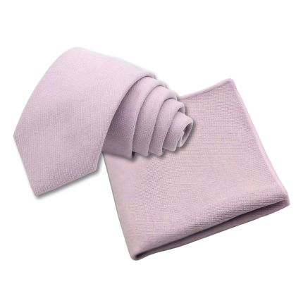 Mens Tweed Pastel lilac Woven Tie & Pocket square set 