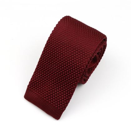 Jenson Samuel Wine Knitted neck tie 