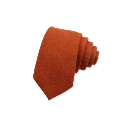 Mens Tweed, Burnt Orange Rust Woven Tie 