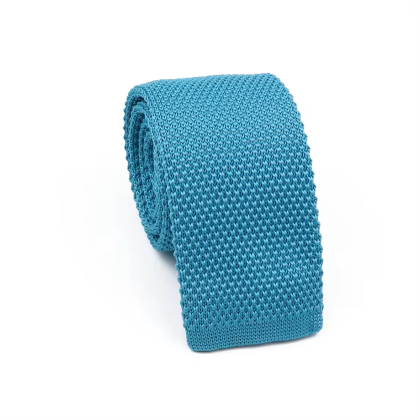 Jenson Samuel Turquoise Blue Knitted neck tie 