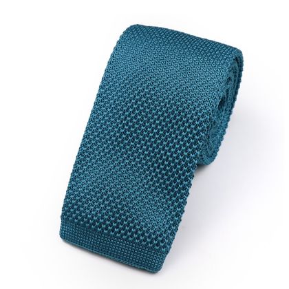 Jenson Samuel Teal Blue Knitted neck tie 