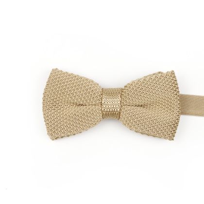 Jenson Samuel Champagne Knitted bow tie 